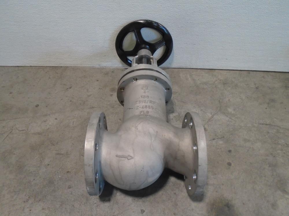 Klaus Union 4" 150# Globe Valve, Steel/Stellite